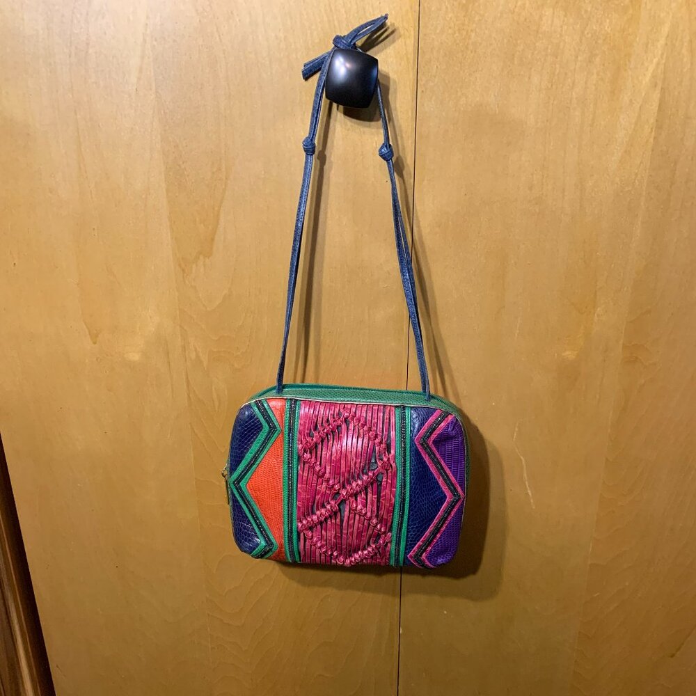 Vintage Sharif Vibrant Color-blocked handbag - Picture 1 of 9